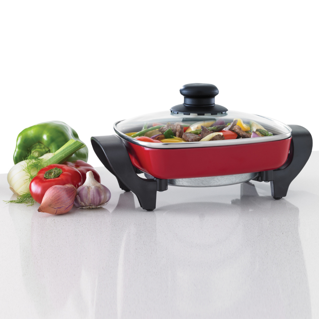 Maxim 20cm KitchenPro Mini Electric Frypan w/ Glass Lid