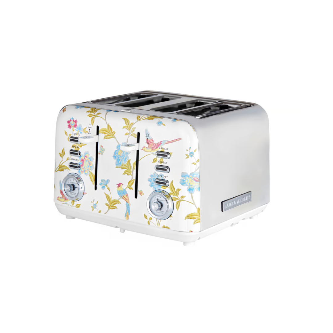 Laura Ashley Elveden 4 Slice Toaster - White