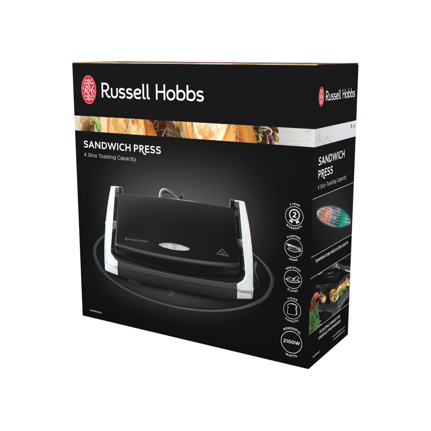 Russell Hobbs 4 Slice Sandwich Press (Black)