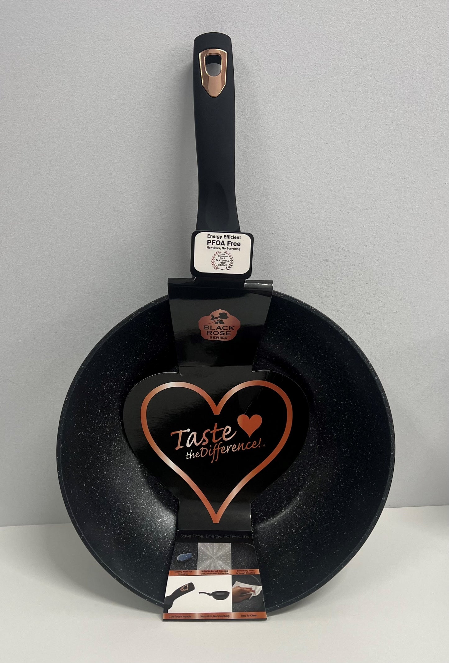 Taste the Difference Black Rose Non Stick Wok 28cm