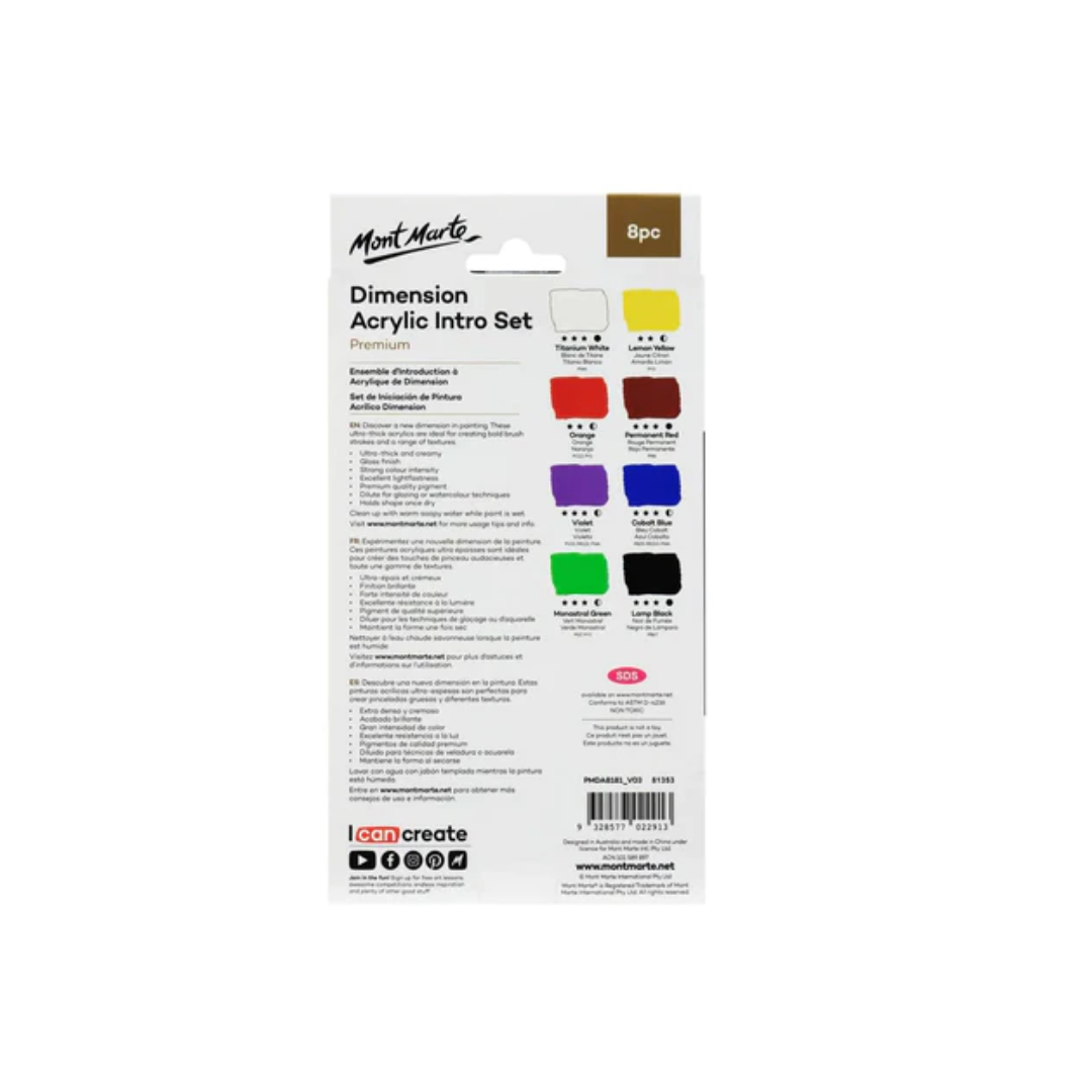 Mont Marte Dimension Acrylic Intro Set 18ml x 8pc