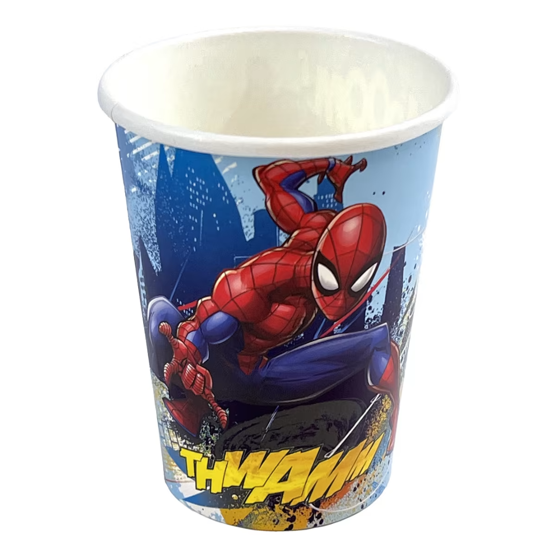 Marvel Spiderman Paper Cups 8 Pack 250ml