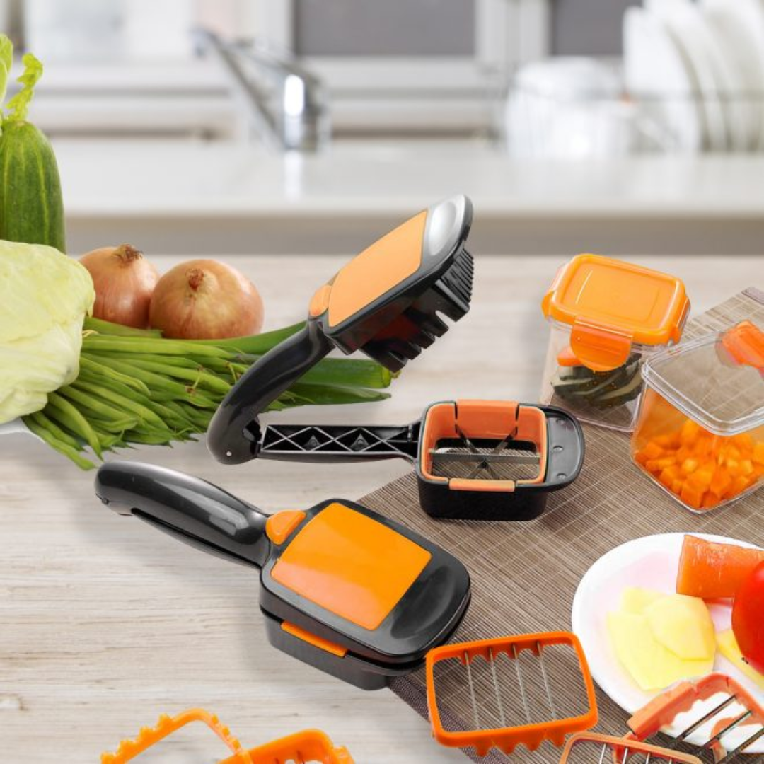 Nicer Dicer 7-Piece Vegetable Chopper - Orange