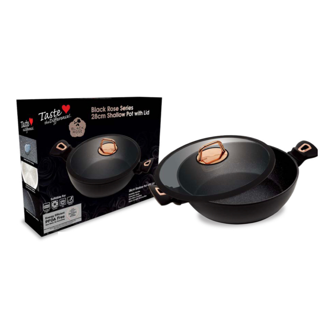 Taste the Difference Sleek Black Rose 28cm Shallow Pot