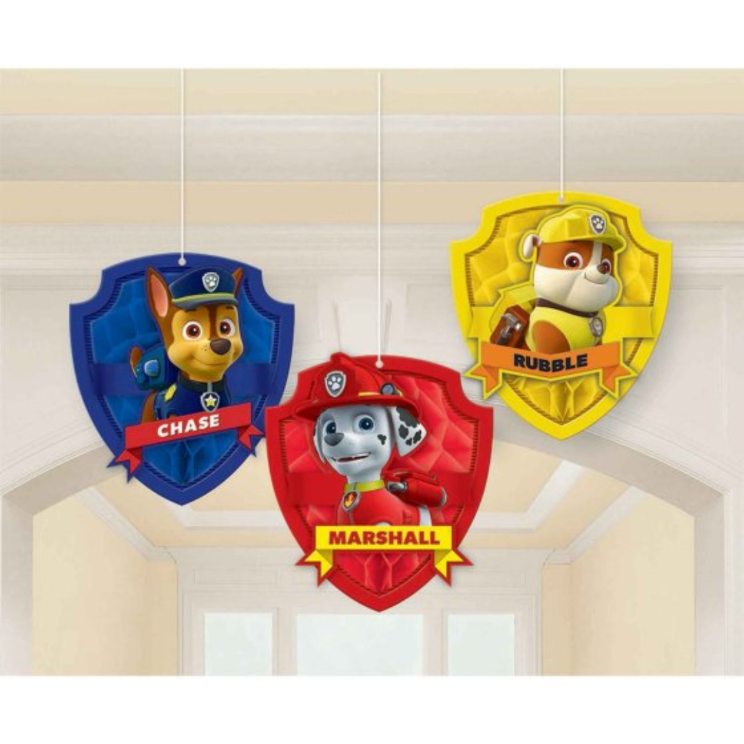 3 Pack Paw Patrol Tissue and Paper Honeycomb - 17cm