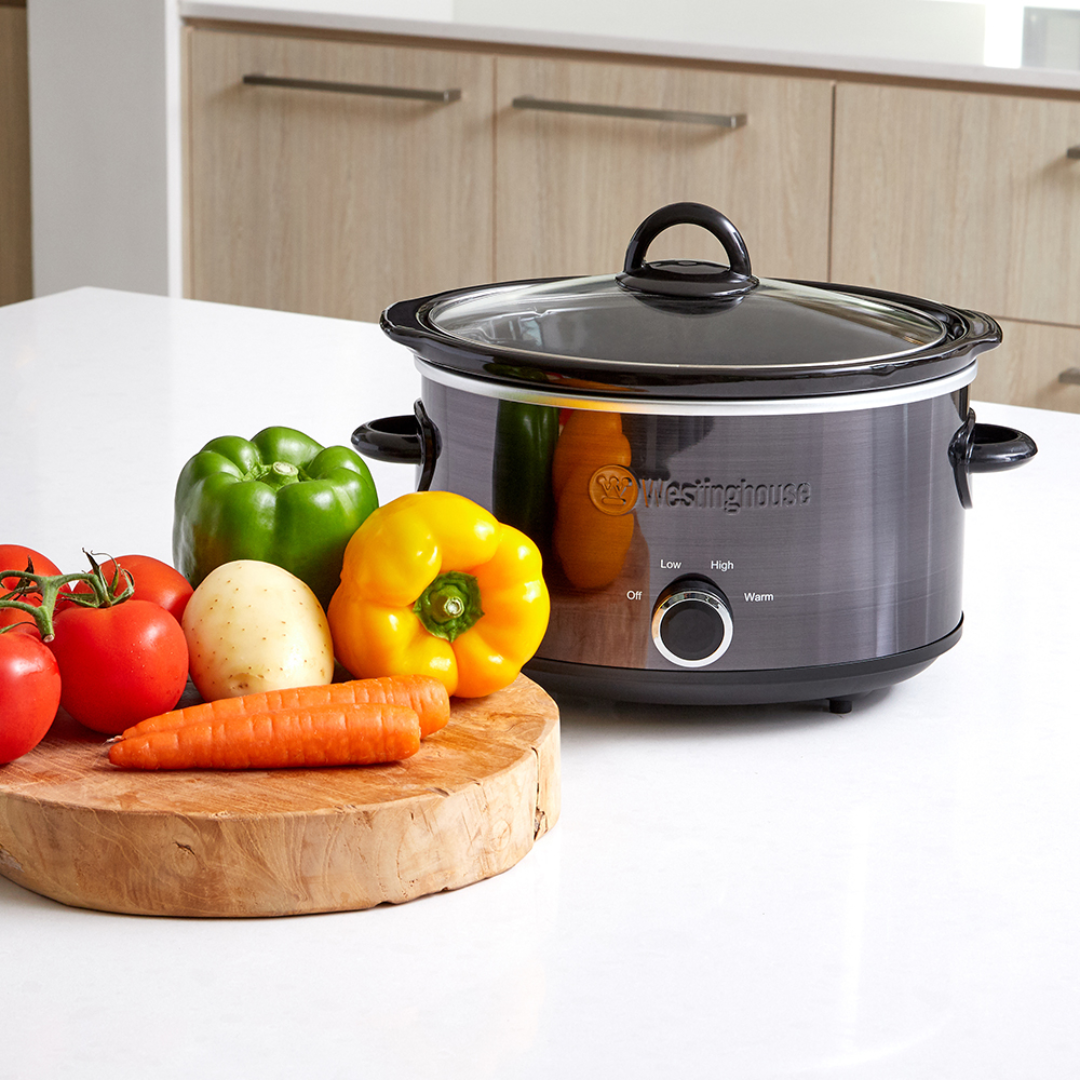 Westinghouse Slow Cooker 6.5L Black Stainless Steel