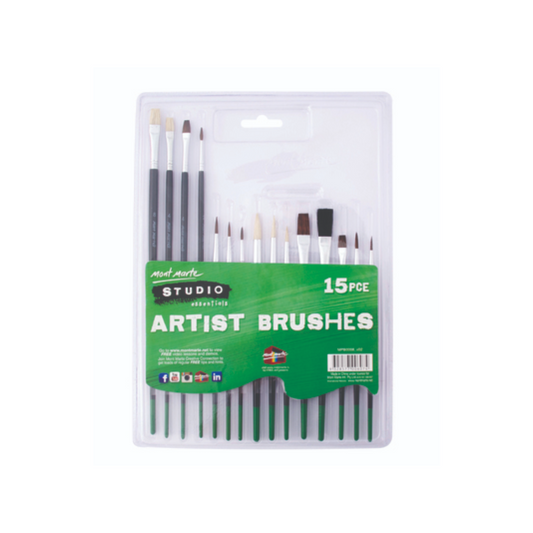 Mont Marte Silver Series Paint Brush Set 15pce MPB0008