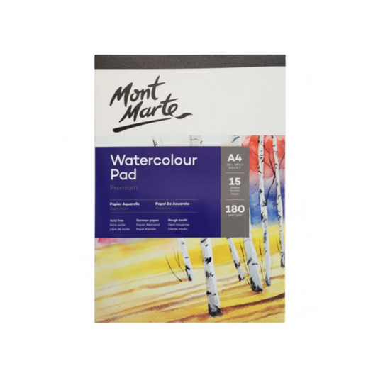 Mont Marte Watercolour Pad German Paper A4 180gsm 15 Sheet