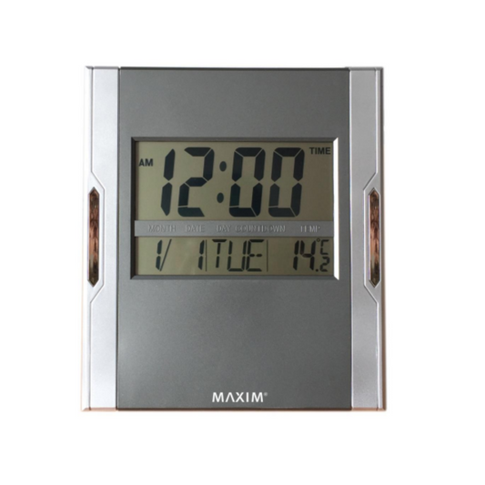 Maxim Digital Wall Alarm Clock - Silver