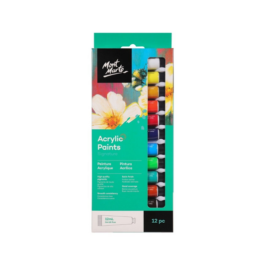 Mont Marte Acrylic Paints 12pc x 12ml