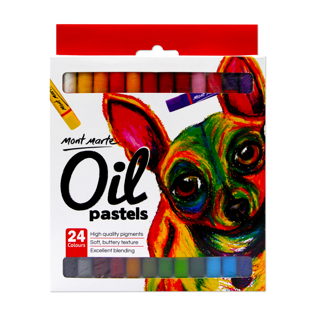 Mont Marte Oil Pastels 24pc - High Quality Pigments