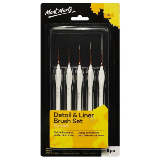 Mont Marte Paint Brush Set - Detail / Liner 5pc