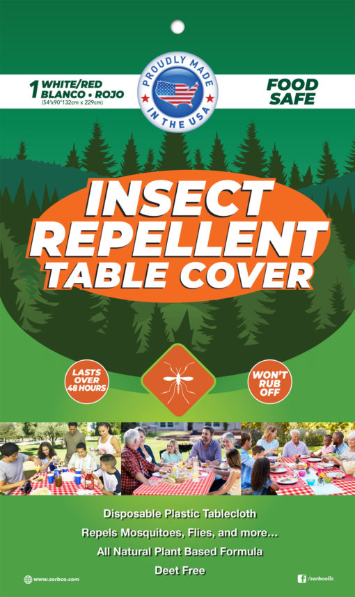 Sorbco Insect Bug Repellent Outdoor BBQ/Picnic Dine Table Cover/Cloth 132x229cm
