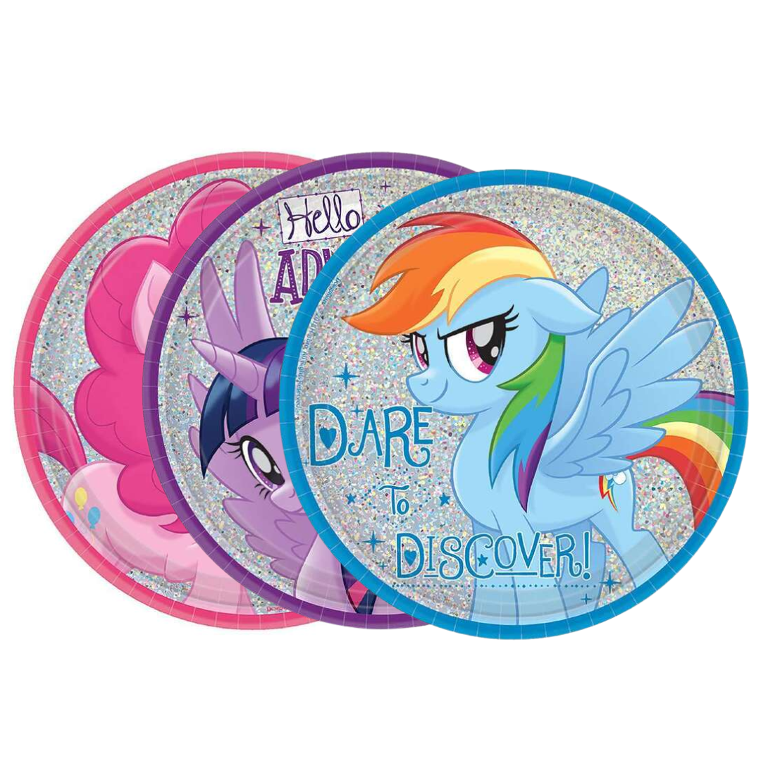 My Little Pony Friendship Adventures Plates 7" 8 Pack