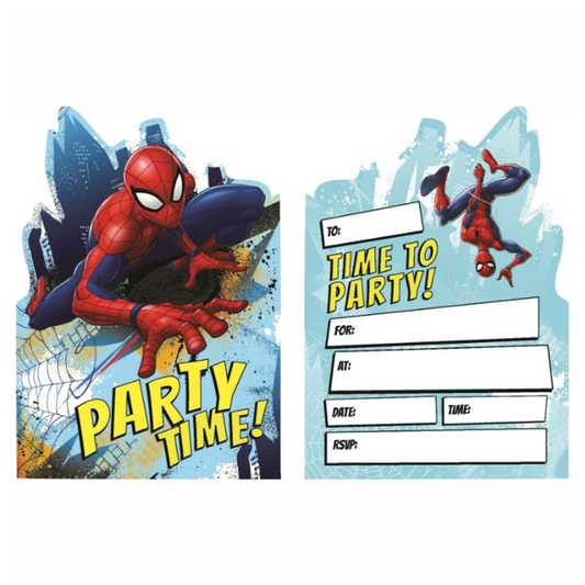 Marvel Spiderman Party Invitations 8 Pack