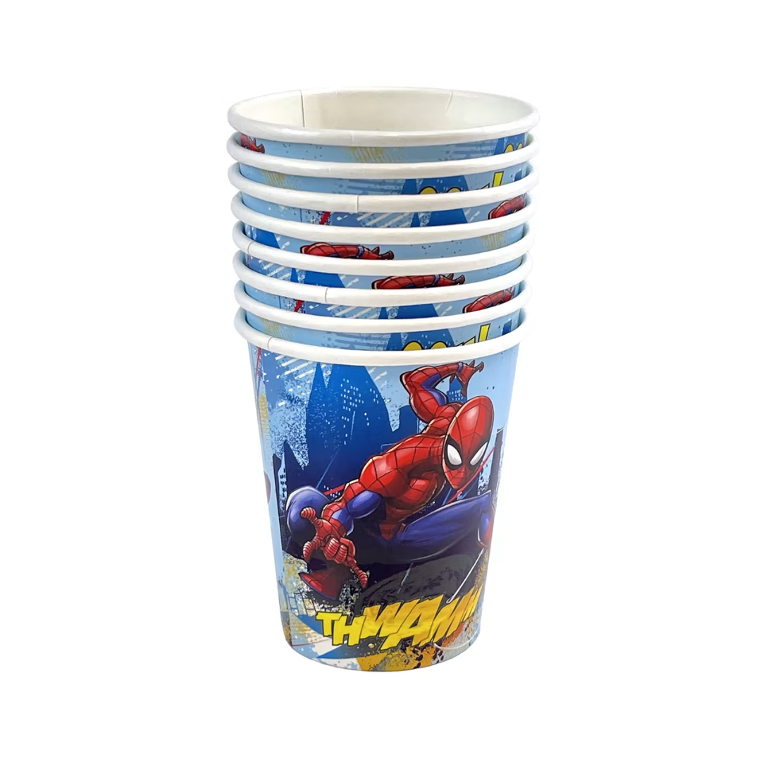Marvel Spiderman Paper Cups 8 Pack 250ml
