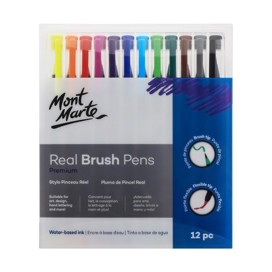 Mont Marte Premium Pen Set - Real Brush Pens 12pc