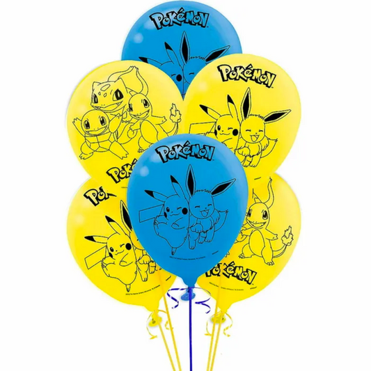 Pokemon Latex Balloons 6 Pack 30 cm