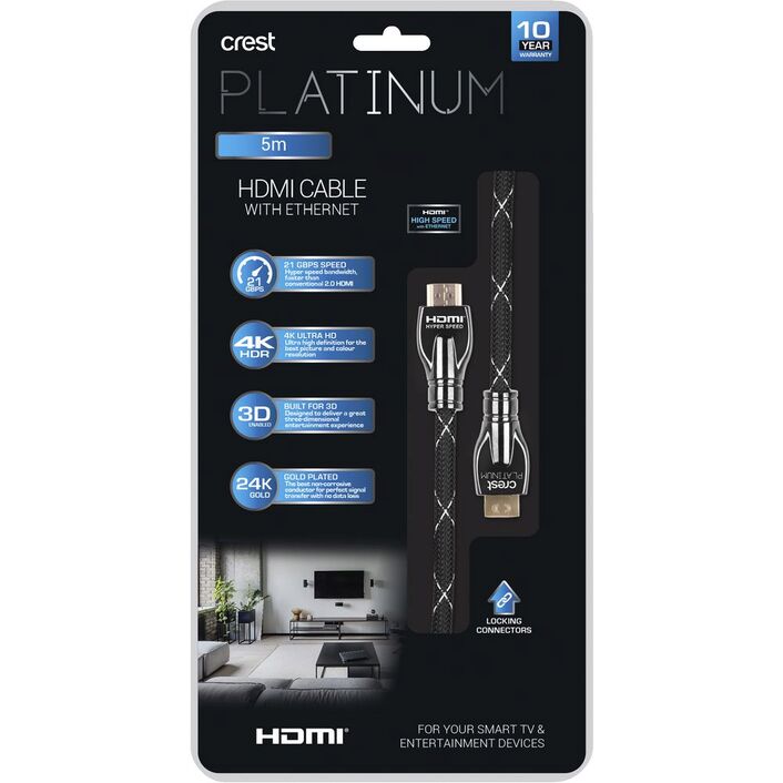 Crest Platinum HDMI 2.0 Cable With Ethernet 5M